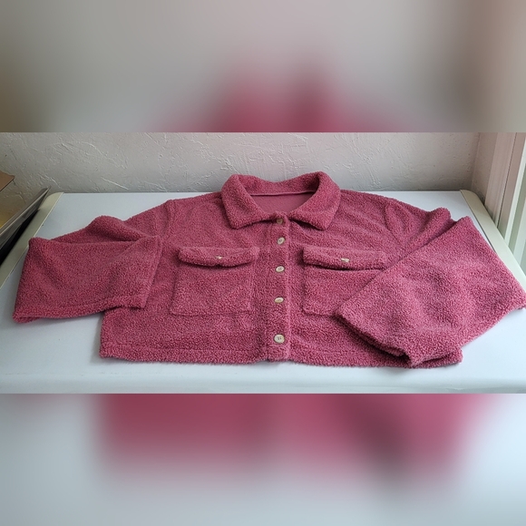 Shein Curve Pink Cropped Jacket, 3XL - Picture 1 of 12